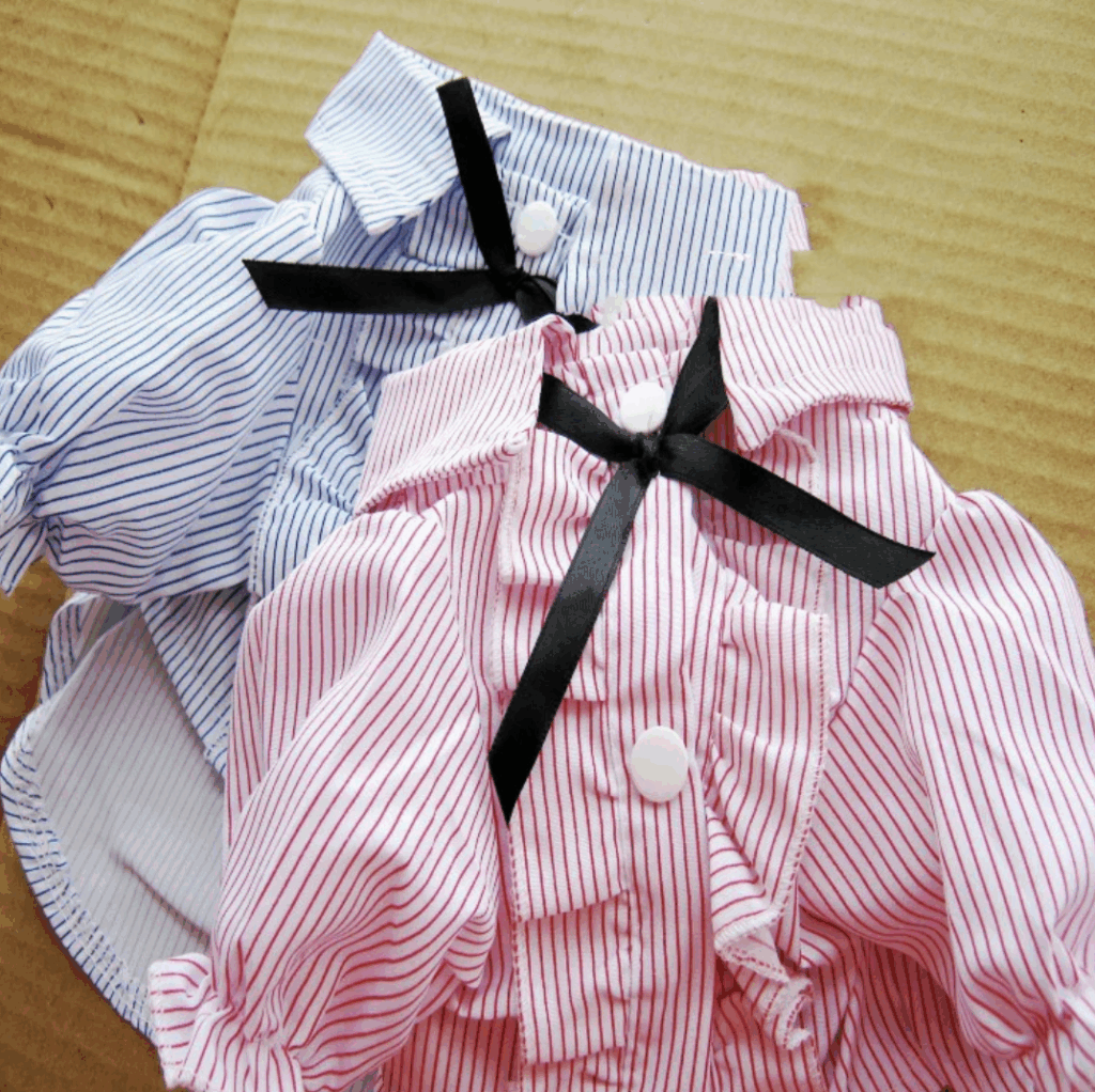 Bubble Sleeve Bow Pet Shirt